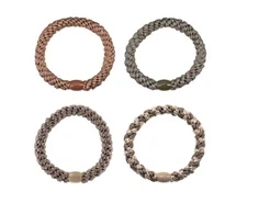 Kknekki hårelastikker grey bronze mix (4-pak)